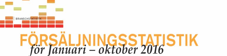 FÖRSÄLJNINGSSTATISTIK – för Januari – oktober 2016